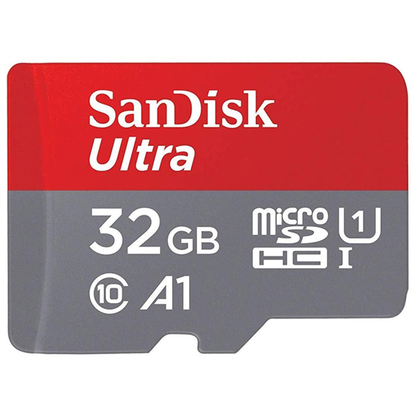 کارت حافظه microSDHC سن دیسک اولترا A1 با ظرفیت 32GB به همراه آداپتور